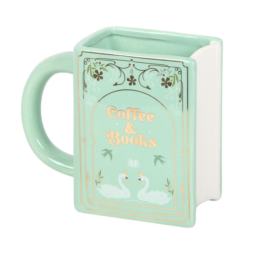 Something Different - Coffee and Books Green Book Shaped Tasse - Multicolore